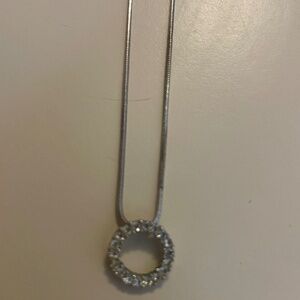 Silvertone circle necklace